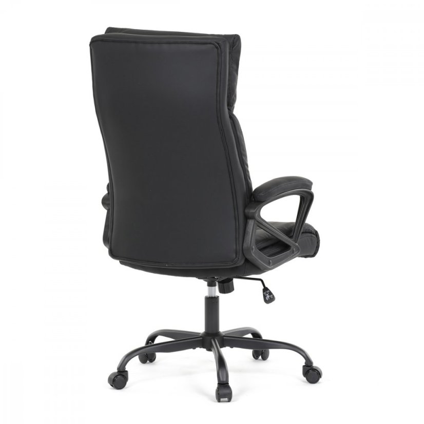 Kancelářské křeslo HOLMES — kov, ekokůže, černá Autronic