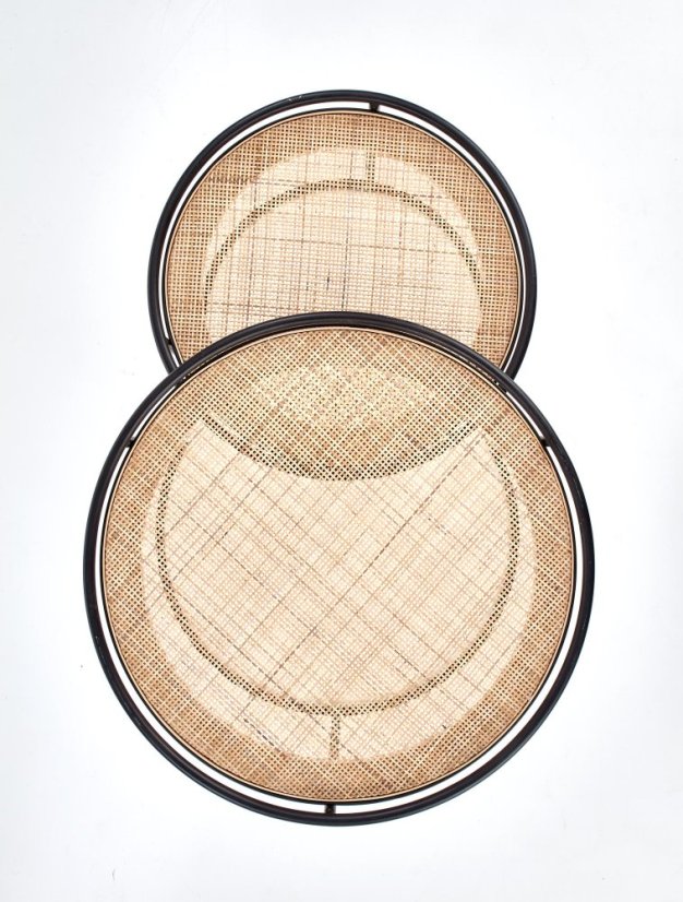 Súprava konferenčných stolíkov MANADO - prírodný ratan, kov