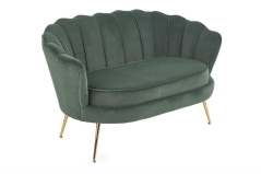 Designová pohovka AMORINITO — kov, zelená látka, nosnost 200 kg Halmar