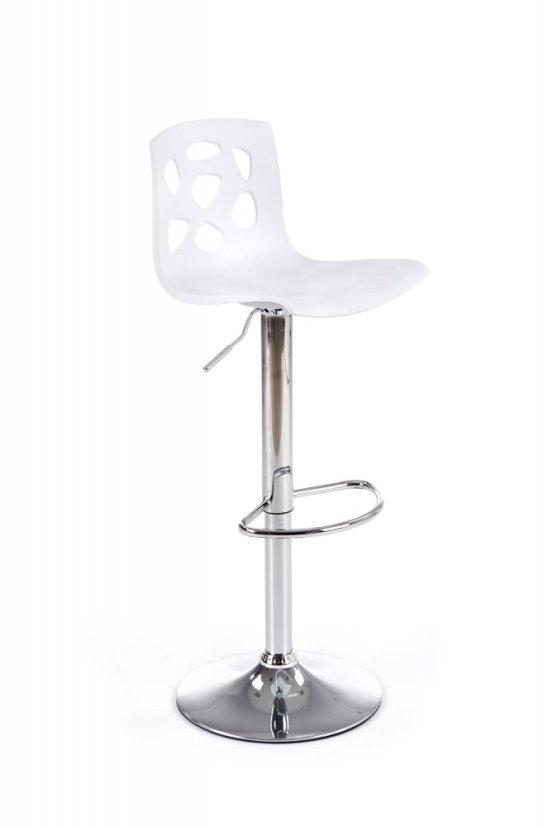 Barová židle HOLES – kov, plast, bílá Halmar