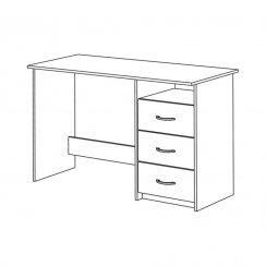 Psací stůl ARAE — dub / bílá, 123×50×77