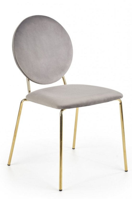 Jedálenská stolička HARLE – zamat, sivá