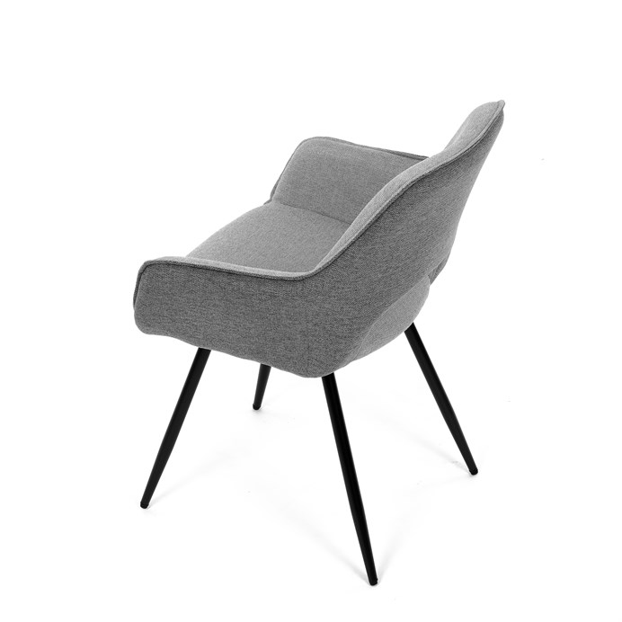 Jedálenská stolička BONY - strieborno-sivá látka, čierny kov