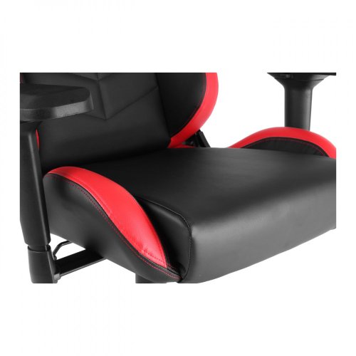 Herní židle IRON XXL — PU kůže, černá / červená, nosnost 140 kg