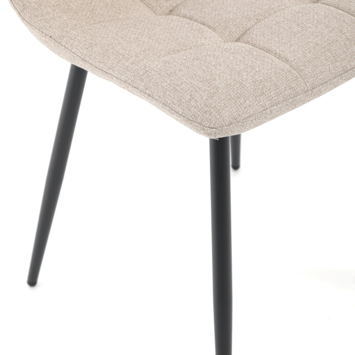 Jedálenská stolička FORMA – béžová látka, čierne kovové nohy Autronic