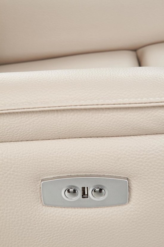 Relaxační křeslo PARADISE  s elektrickým polohováním – ekokůže, krémová Halmar