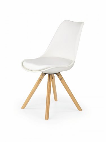 Jedálenská stolička K201 – masív / plast / ekokoža, viac farieb - Čalúnenie K201: Čierna