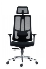 Kancelářská ergonomická židle RUBEN — látka / síť, černá, nosnost 150 kg