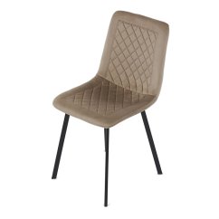 Elegantná jedálenská stolička NOX – cappuccino zamat, čierny kov Autronic