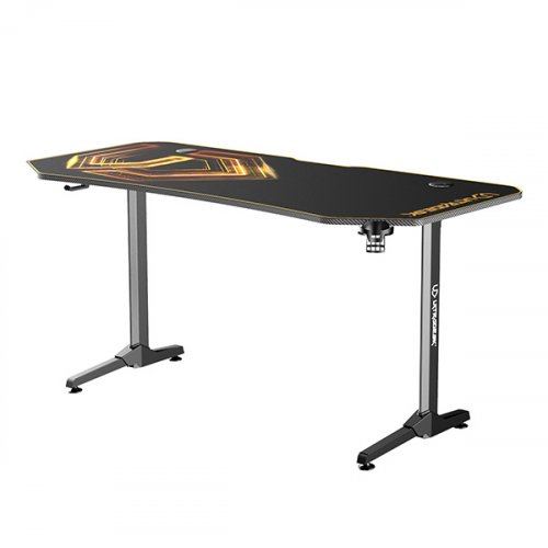 Herní stůl ULTRADESK FRAG XXL GOLD – černá/zlatá, 160x75 cm