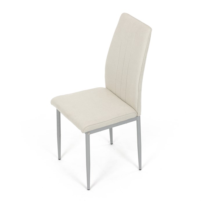 Elegantná jedálenská stolička LENA Autronic s krémovou látkou a sivými nohami