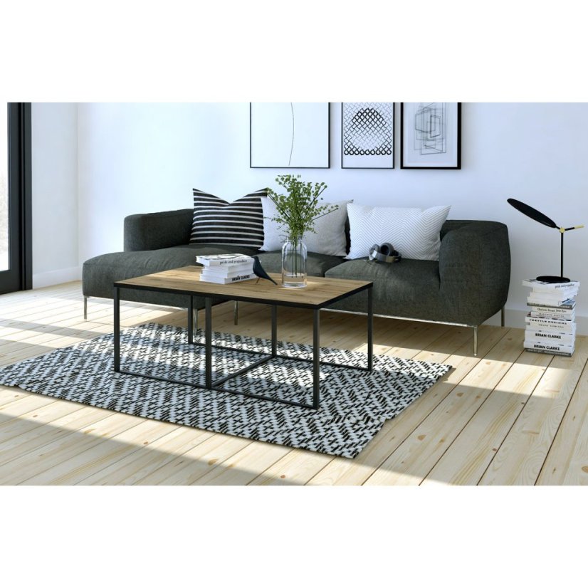 Konferenčný stolík BARBOSSA – dub, čierna