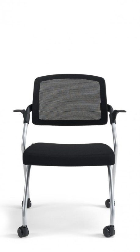 Konferenčná stolička na kolieskach Bestuhl U20 BLACK — viac farieb, stohovateľná - Farebné prevedenie U20 BLACK: Červená