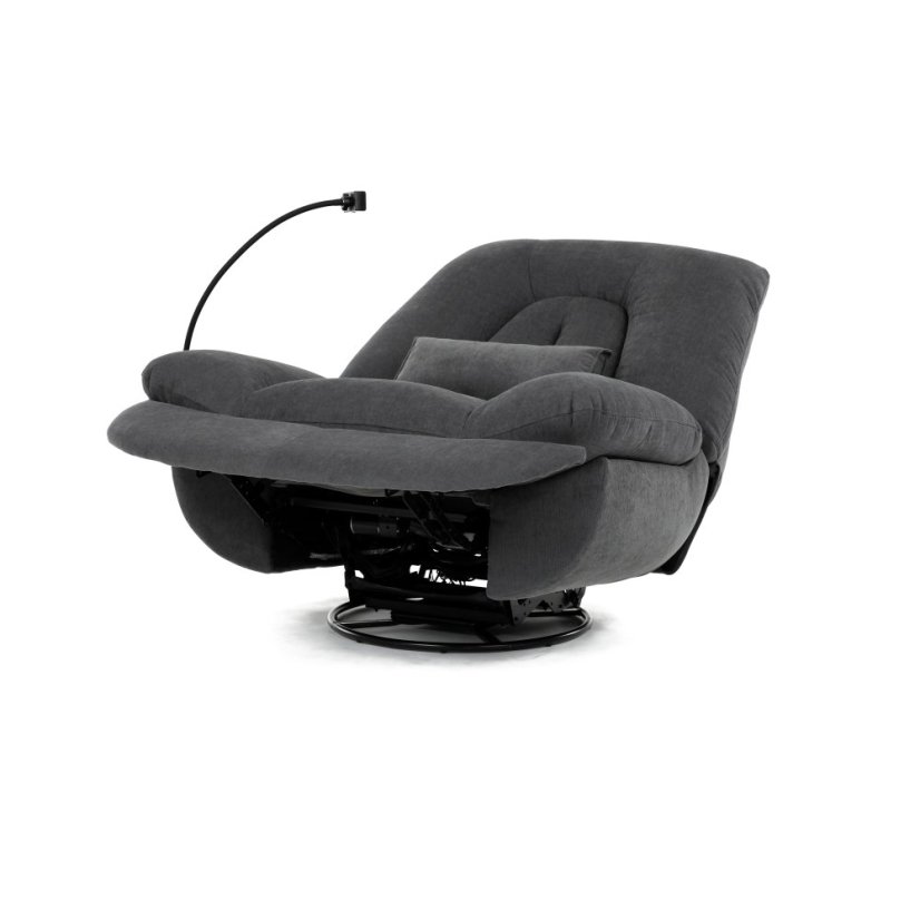 TV polohovací křeslo s elektrickým zabudovaným ovládáním LUMIO  — šedá látka, nosnost 160 kg Autronic