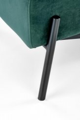 Relaxační designové křeslo VICTUS — samet, tmavě zelená / černá