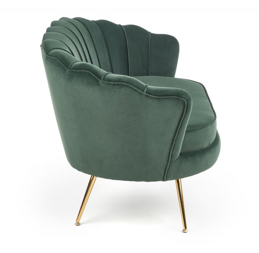 Designová pohovka AMORINITO — kov, zelená látka, nosnost 200 kg Halmar