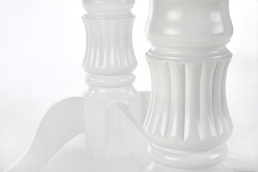 Jídelní rozkládací oválný stůl JOSEPH — 150-190×90×77, masiv, bílá Halmar