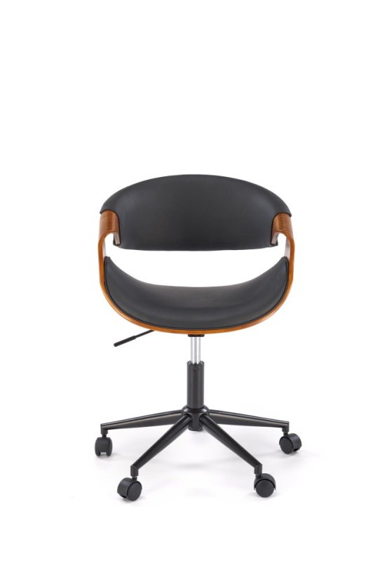 Kancelářské křeslo BILBO —  ekokůže, černá / ořech Halmar