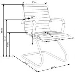 Konferenčná stolička DELUXE Skid — ekokoža, krémová