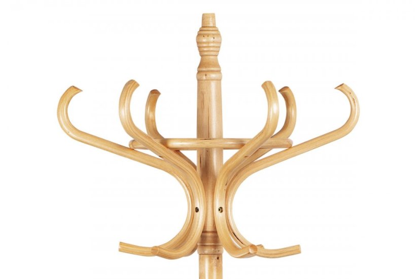 Drevený stojanový vešiak GIOR — prírodný odtieň