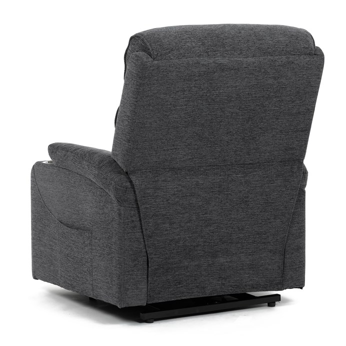 Relaxační křeslo s elektrickým polohováním HOMER - látka, šedá