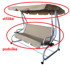 Stříška+podušky k houpačce De Luxe béžová