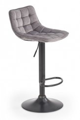Barová stolička DREY - kov, látka, sivá