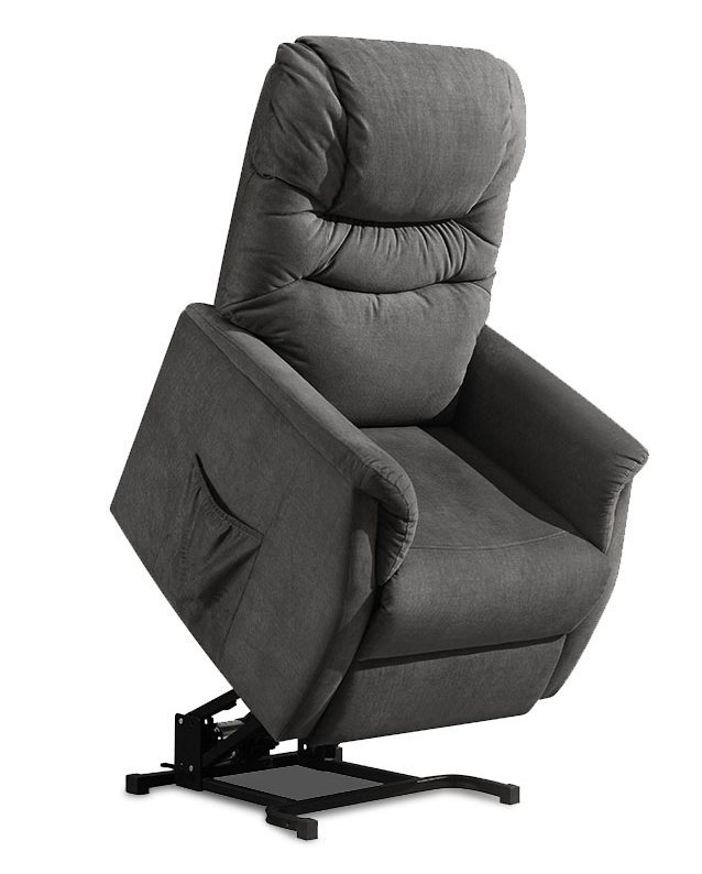 Relaxační TV křeslo VINCENT s elektrickým polohováním — šedá, 2 motory, nosnost 140 kg Autronic