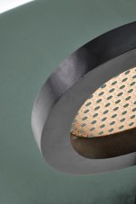 Jídelní židle VANTA — kov, umělý ratan, zelená Halmar