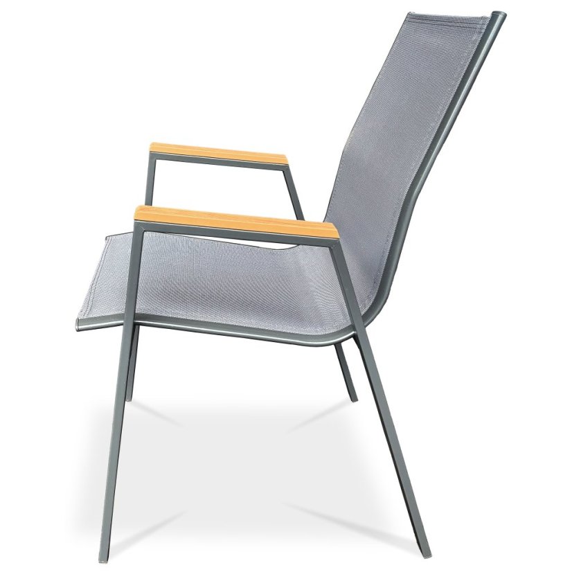 Zahradní židle METRA– kov, síťovina, šedá Autronic