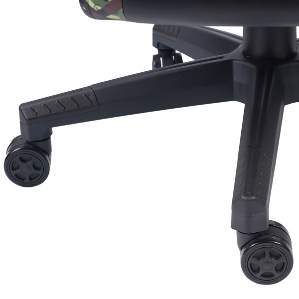 Herní křeslo Marvo CH-134 s podnožkou – PU kůže, černá / army, nosnost 150 kg