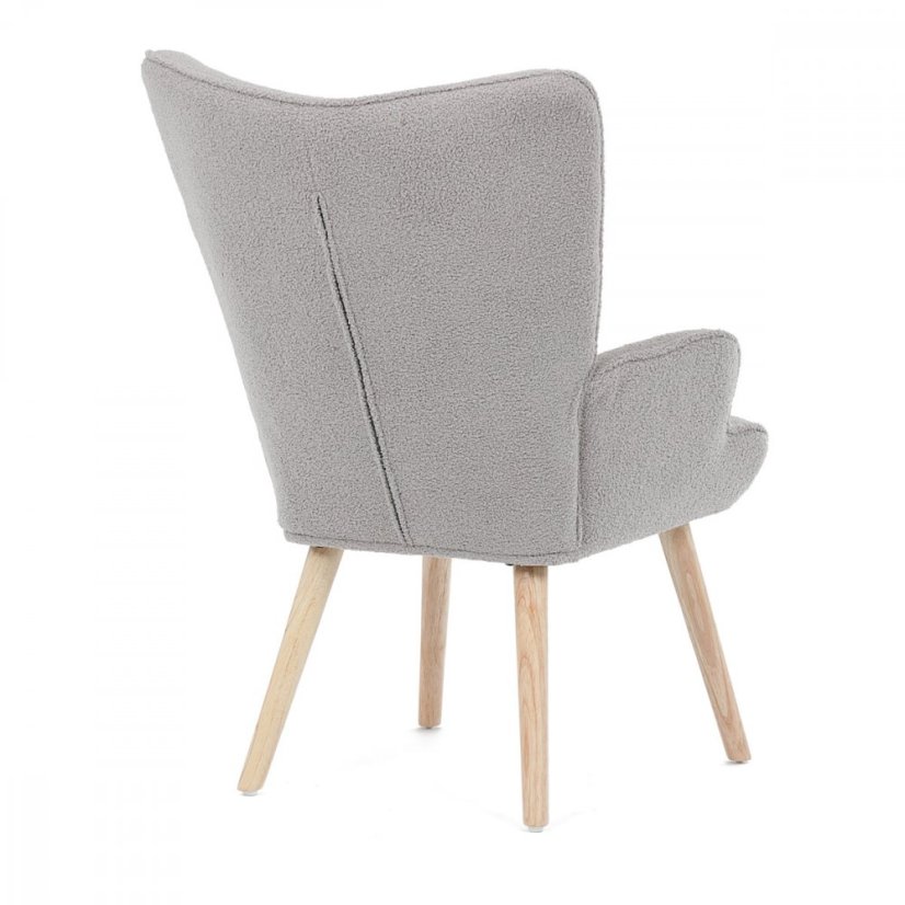 Relaxační křeslo ušák PARIS– masiv, látka, šedá Autronic