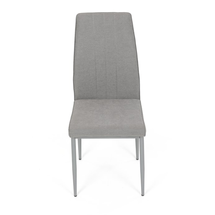 Jedálenská stolička LENA s sivým poťahom a šedými kovovými nohami