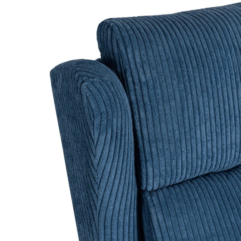 Luxusné masážne kreslo SEBASTIAN z modrého manšestru