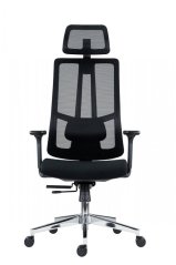 Kancelářská ergonomická židle RUBEN — látka / síť, černá, nosnost 150 kg Antares