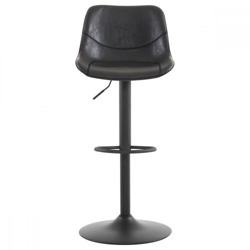 Barová židle STEIN — kov, ekokůže, černá