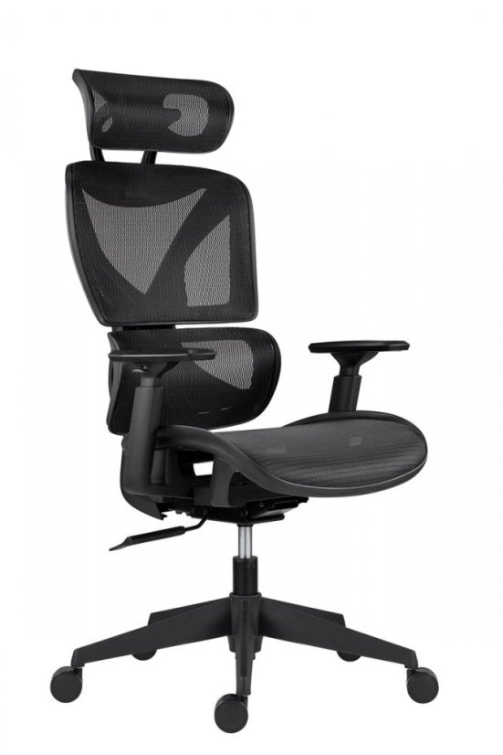Kancelářská ergonomická židle ESTER — síť, černá, nosnost 130 kg