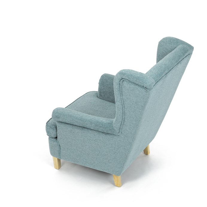 Relaxační křeslo ušák BEILY - masiv, látka, modrá Autronic