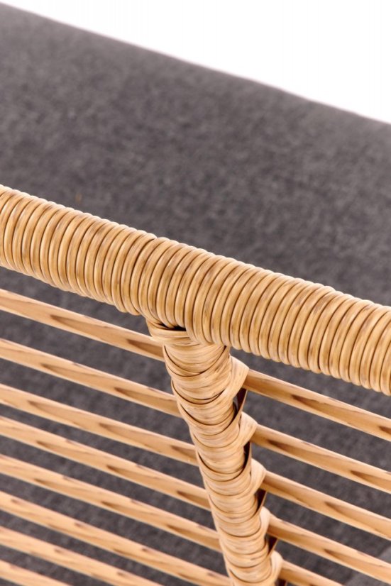 Pohovka IKARO — umělý ratan, látka, šedá Halmar