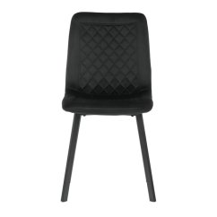 Elegantná jedálenská stolička NOX – čierny zamat, čierny kov Autronic