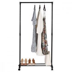 Stojanový vešiak VISTY — kov / plast, čierna