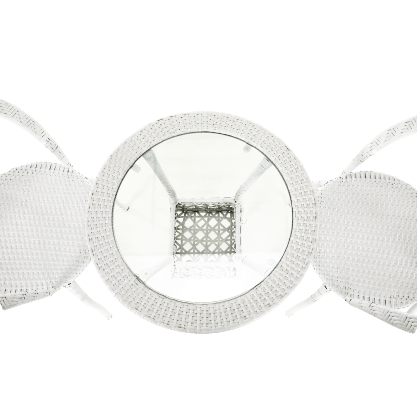 Zahradní set JENAR 1 + 2 – umělý ratan, bílá Kondela