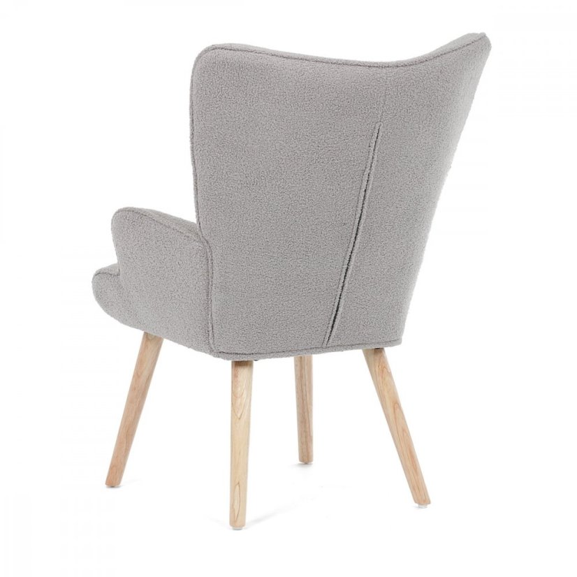 Relaxační křeslo ušák PARIS– masiv, látka, šedá Autronic