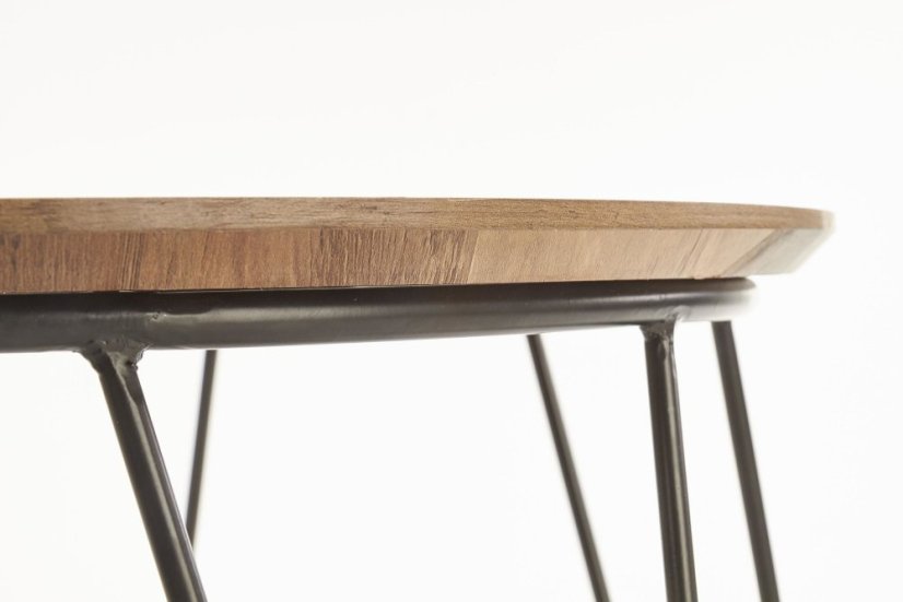 Konferenčný stolík NUBIRA - MDF, oceľ, čierna / orech