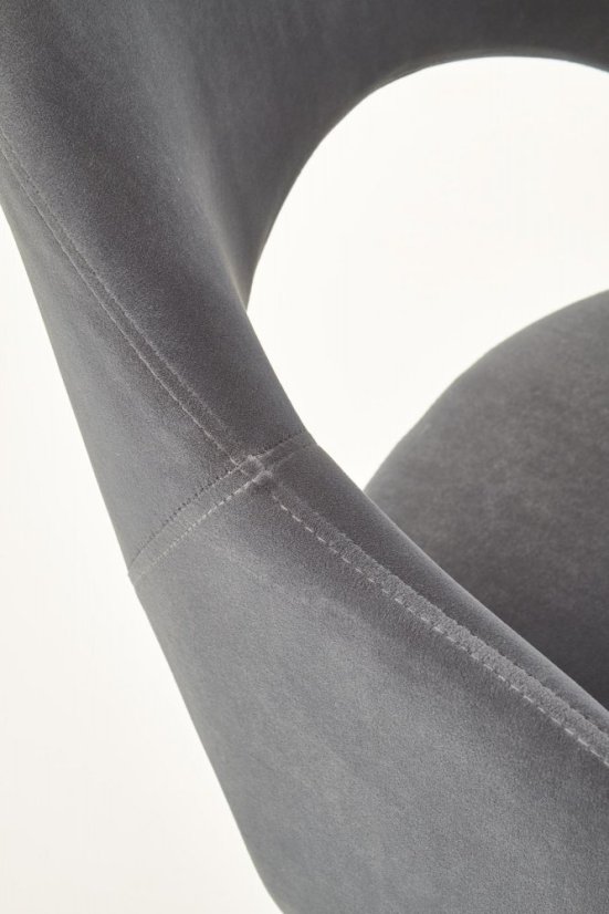 Jedálenské kresielko MALMO — zamat, sivá