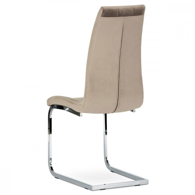 Jedálenská stolička EUREKA — kov, látka, cappucino