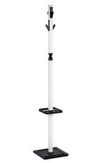 Kovový vešiak SPACE — kov, biely lak, plastové doplnky