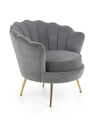 Designové křeslo AMORINITO — kov, šedá látka Halmar