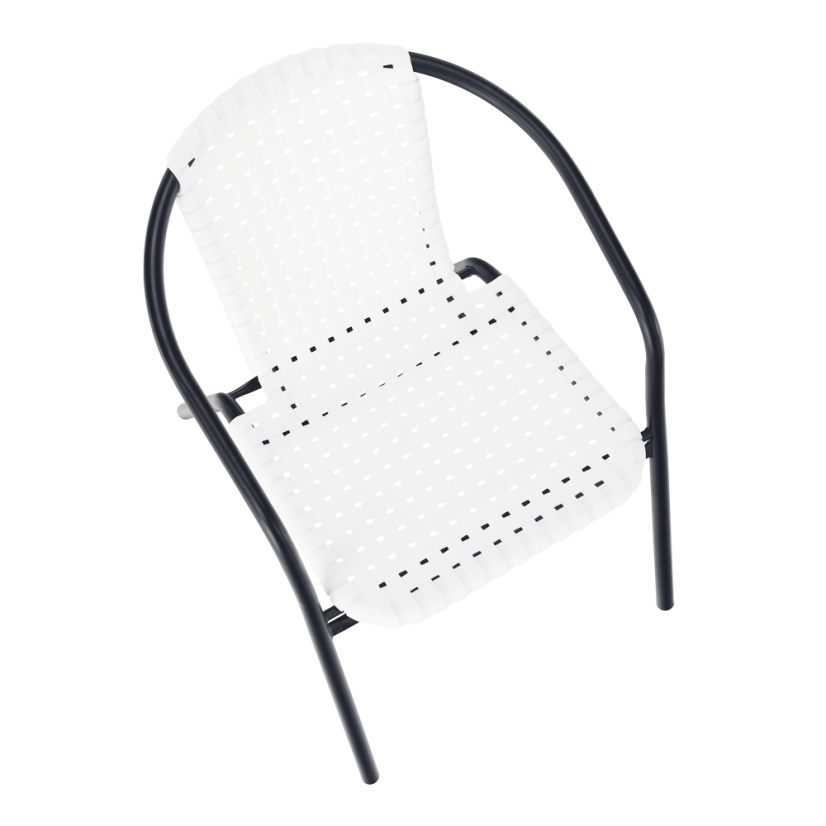 Zahradní židle BERGOLA — kov, plast, černá / bílá Kondela