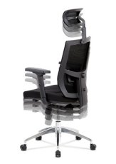 Kancelářská ergonomická židle SUPERMAX — černá, s bederní opěrkou i podhlavníkem